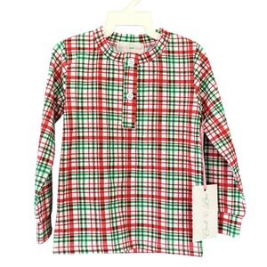 Cecil and Lou Holiday Long Sleeve Shirt Toddler 2T Red Green‎ White Plaid